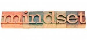 mindset - isolated word in vintage wood letterpress printing blocks